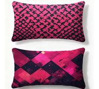 Cuscino Rosa Federe Cuscini Divano 30x50cm Velluto Cuscini per Divano Set di 2,2026 Nuovo Rettangolo Stampa Fronte Retro Federe Cuscino Europa Settentrionale per Inverno Decor Camera da Letto Q-1036U