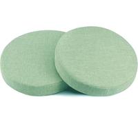 Cuscino Rotondo 40cm Confezione da 2 Cuscini Pavimento e Meditazione Memory Foam Cuscino Sedia Antiscivolo Sfoderabile in Lino Cucina Giardino Ufficio Sgabello Bistrot(Light Green,20x3in)