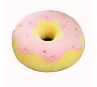 Cuscino rotondo a ciambella, grazioso cuscino decorativo in peluche a forma di cibo, morbido, imbottito, in cotone PP, per divano, sedia, tatami, soggiorno, camera da letto, pavimento (rosa, 36 cm)