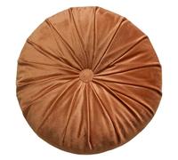 Cuscino rotondo da 14 pollici, cuscino rotondo in velluto plissettato vintage con bottone centrale per divano, poltrona, letto, camera da letto, soggiorno, in velluto arancione, c