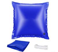 Cuscino rotondo gonfiabile per piscina, protezione invernale, materiale in PVC resistente e occhielli sicuri per piscine a terra, blu scuro, 122 cm