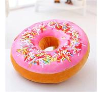 Cuscino rotondo imbottito a ciambella, cuscino per seduta a ciambella, cuscino per divano (federa rosa)