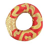 Cuscino rotondo in broccato di seta tibetano fatto a mano con ciotola di canto per meditazione - 8 cm, come descritto 8 cm