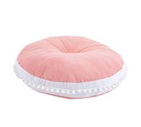 Cuscino rotondo per bambini, sedia a sdraio, pouf, bordo con pompon, tappeto in cotone spesso, decorazione per la casa per bambini/ragazzi/ragazze