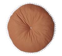 Cuscino rotondo per bambini, sedia a sdraio, pouf, bordo con pompon, tappeto in cotone spesso, decorazione per la casa per bambini/ragazzi/ragazze