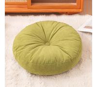 Cuscino rotondo per pavimento, spesso, per lettura, per adolescenti, cuscino in ciniglia, per soggiorno, yoga, meditazione, in interni, balcone, letto per cani (45 x 45 x 10 cm, verde)