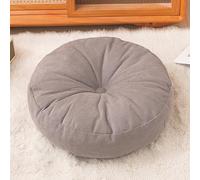 Cuscino rotondo per pavimento, spesso, per lettura, per adolescenti, cuscino in ciniglia, per soggiorno, yoga, meditazione, in interni, balcone, letto per cani (40 x 40 x 10 cm, marrone)