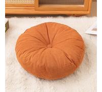 Cuscino rotondo per pavimento, spesso, per lettura, per adolescenti, cuscino in ciniglia, per soggiorno, yoga, meditazione, in interni, balcone, letto per cani (50 x 50 x 10 cm, arancione)