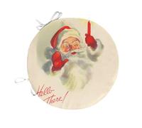 Cuscino rotondo per sedia Pere Noel Candela Hello There Vintage Retro Santa Claus - 40 cm - Cuscino per sedia