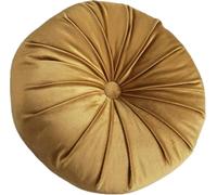 Cuscino rotondo per sedie da pranzo, a forma di zucca, cuscino da pavimento plissettato vellutato, morbido, decorativo, per divano, auto, letto, sedia, tinta unita, decorazione per la casa (oro)