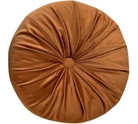 Cuscino rotondo per sedie da pranzo, a forma di zucca, cuscino da pavimento plissettato vellutato, morbido, decorativo, per divano, auto, letto, sedia, tinta unita, decorazione per la casa (arancione)