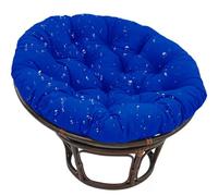Cuscino rotondo spesso, impermeabile, a forma di U, per esterni, comodo, per sedia a dondolo per balcone e soggiorno, blu reale, 90 x 90 cm