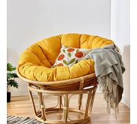 Cuscino rotondo trapuntato extra spesso per sedia, 130 cm, comodo cuscino per interni ed esterni con design ad anello, per casa, patio, sala da pranzo e relax