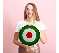 Cuscino Rotondo Verde Mod Target 14" Decorativo A Forma Di Cerchio