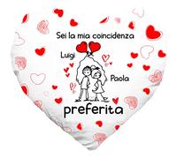 Cuscino SanValentino Personalizzabile a Cuore con nome Sei la mia coincidenza preferita Innamorati Amore Love