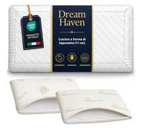 Cuscino Saponetta Memory Foam 100%, 2 Federe: Aloe Vera e Cotone Bio, 11 cm