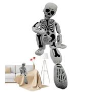 Cuscino scheletro di Halloween - Giocattolo di peluche del cranio di Halloween, cuscino scheletro umano completo, scheletri di Halloween, paraorecchie, etichette di teschio realistiche ornamento