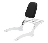 Cuscino Schienale Sissy Bar Per Portapacchi Per Moto Per Yamaha Dragstar 1100 Classic 2000-2011, Cuscino Per Schienale Passeggero Posteriore Moto Sissy Bar Portapacchi(Argento)