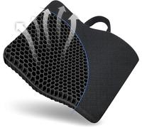 Cuscino Sedia in Gel, Cuscino in Gel, Cuscino per Sedia Ufficio per Ridurre La Pressione Su Fianchi, Cuscino per Coccige, Cuscini per Sedie Traspiranti per Auto/Ufficio/Casa/Sedia a Rotelle - Black / 