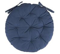 Cuscino sedia outdoor idrorepellente tondo blu Ø40x7 cm, in cotone e poliestere, Estè