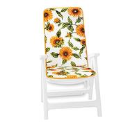 emmevi Cuscino Sedia Poltrona Morbido Girasoli Coprisedia Universale Interno Esterno mod.IBIZA 34A BIANCO