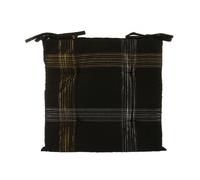 Cuscino sedia tartan 40x40 cm nero e oro