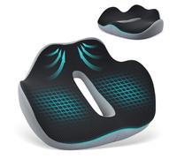 Cuscino Sedia Ufficio Auto XXL, 50x40x10cm, Sedia Ergonomica con Maniglia a Fori, Cuscino Memory Foam Ortopedico, Antidecubito, Traspirante, Cuscino Ciambella per Coccige Rotelle Gioco Rilievo