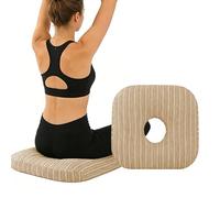 Cuscino Sedia Ufficio per Sedile Cuscino Sedile Ergonomico con Supporto Coccige, cuscino Ortopedico Seduta per Coccige Antidecubito e Traspirante per Auto, Sedia da Gioco(Khaki,45*45*10cm)