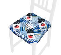 Cuscino Sedia Universale Cotone Lavabile Coprisedia Tavolo Cucina Coccinella MOD.ROSA8 E Blu