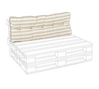 CUSCINO SPALLIERA PER PEDANE DIVANO PALLET DIVANI CON BANCALI 120 CM IN LEGNO CUSCINI IMBOTTITI (Spalliera, Crema)