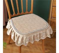 Cuscino spesso e di media lunghezza, antiscivolo, con volant, per sala da pranzo e cucina in stile rustico, perfetto per matrimoni ed eventi (champagne, 2 pezzi)