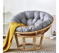 Cuscino spesso trapuntato rotondo per sedia, 60 cm, morbido e confortevole, per interni ed esterni, per sala da pranzo, patio, giardino, con design ad anello per una facile maneggevolezza
