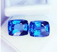 Cuscino Taglio Naturale Zaffiro Blu 8 A 10 KT Certificato Paio Loose Gemma PB08