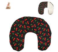 Cuscino termico cervicale con noccioli di ciliegia "Cherries - black 2025 new" 36 x 32 cm - ripieno con 600gr di noccioli di ciliegie bio- per terapie del freddo e del caldo - con fodera lavabile