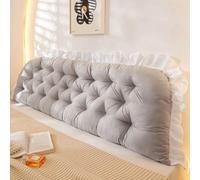 Cuscino Testata Letto Singolo/Matrimoniale 90/120/150/180/200cm Cuscino Schienale Letto Rimovibile Imbottito Cuscini da Lettura，lombare Supporto Cuscino per Divano Letto(Color 2,180x50cm/70x19in)