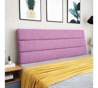 Cuscino testiera con Cinghie Viola 59x19x2 Pollici King da Parete segmentato Grande Imbottito Tinta Unita Lino Supporto da Comodino per Letto a Castello