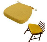 Cuscino Trapezio Lino per Sedia da Pranzo,Antiscivolo con Lacci Sfoderabile