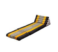 Cuscino Triangolare A Tre Pieghe In Stile Thailandese,Tappetino Pieghevole,Imbottito In Kapok,Adatto Per Guardare La Televisione,Leggere,Campeggiare E Fare Yoga (black yellow, 180*55*40)