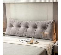 Cuscino triangolare da lettura rimovibile, per divano, testiera grande, comodo cuscino di supporto per la schiena, per letto, soggiorno, camera da letto, 150 x 50 x 20 cm, colore cenere