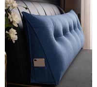 Cuscino triangolare per testiera del letto, grande cuscino a cuneo per supporto lombare, morbido e confortevole, imbottito in velluto, cuscino da lettura, ergonomico per lo schienale, lavabile (100 x