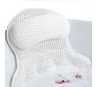 Cuscino Vasca Da Bagno,Cuscino da Bagno Cuscini Poggiatesta da Vasca 4D Mesh Cuscino Vasca da Bagno con 6 Ventose per collo, testa e spalle,per la spa di casa