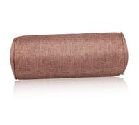 Cuscino Yoga Cilindrico 1 Pezzo in Lino Cotone, per Collo e Ginocchia | Colore Caffè, Superficie Antiscivolo, Fodera Sfoderabile Cerniera Integrale, Relax Casa e Studio