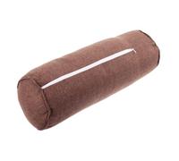 Cuscino Yoga Cilindrico Ergonomico, 1 Pezzo, Cotone Lino | Sfoderabile Cerniera Integrale, Supporto per Schiena e Ginocchia, Superficie Antiscivolo, Caffè