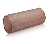 Cuscino Yoga Cilindrico per Collo e Caviglie, Colore Caffè | Fodera Rimovibile Zip Integrale, Cotone Lino e Cotone Perlato, Superficie Antiscivolo, per Relax e Viaggio