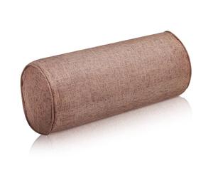 Cuscino Yoga Cilindrico per Collo e Caviglie, Colore Caffè | Fodera Rimovibile Zip Integrale, Cotone Lino e Cotone Perlato, Superficie Antiscivolo, per Relax e Viaggio