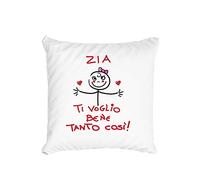 Cuscino Zia - Femminuccia Zia Ti Voglio Bene Tanto Così - Tshirt Zia - Idee Regalo Zia Nipote - Tshirt Zii Divertenti - Idee Regalo Zii