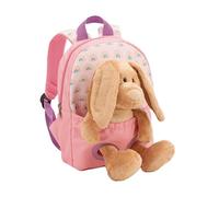 NICI zaino 21x26cm con peluche coniglio 25cm - rosa chiaro - Zainetto per la scuola materna con peluchetto rimovibile, morbido e soffice, per bambini di 2-5 anni, maschi e femmine - 61763
