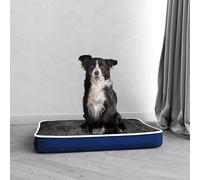 Cuscinone 4 stagioni per cani e gatti, cuscino sfoderabile con zip e lavabile - Letto imbottito, cuccia in pile per l'inverno e tessuto waterproof per l'estate - 89x65 cm GRIGIO SCURO