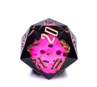 Cusdie Dadi grandi D20 da 55 mm, con bordi affilati, dadi giganti a 20 facce per giochi di ruolo Dungeons and Dragons, giochi da tavolo (teschio rosa)