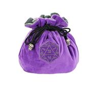 Cusdie | Sacchetti per dadi in velluto ad alta capacità con tasche, borsa portaoggetti con capacità per 200+ dadi, porta dadi per collezione di dadi DND RPG MTG, Viola, M, Organizer per borse
